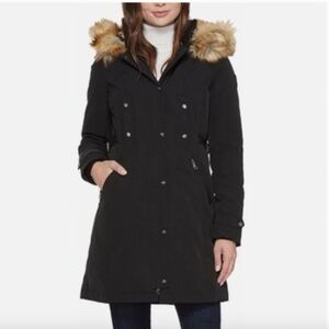 Vince Camuto Down  Faux-Fur Trim Hooded Parka XS